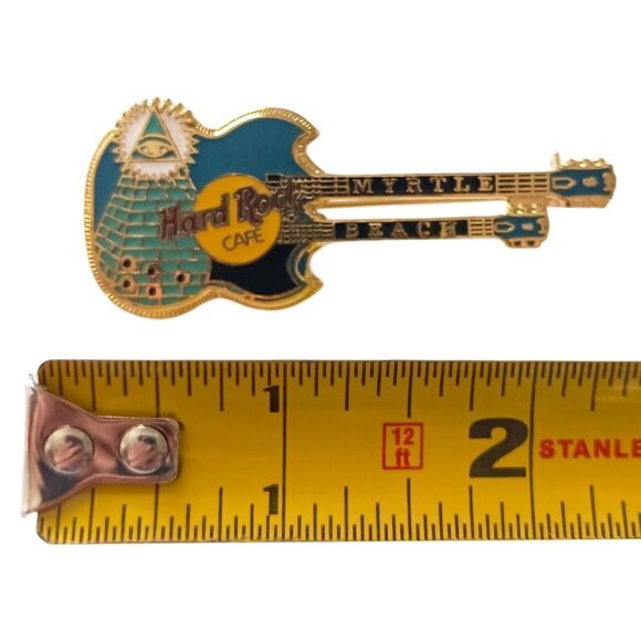 Hard Rock Cafe Pin Myrtle Beach Doubleneck Guitar Eye Of Knowledge Pyramid Vtg. - Picture 5 of 11